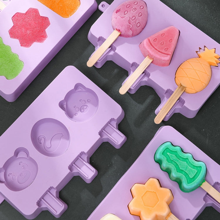 Khuôn kem que silicone hoạt hình dễ thương tự làm cho trẻ em, trái cây lớn
