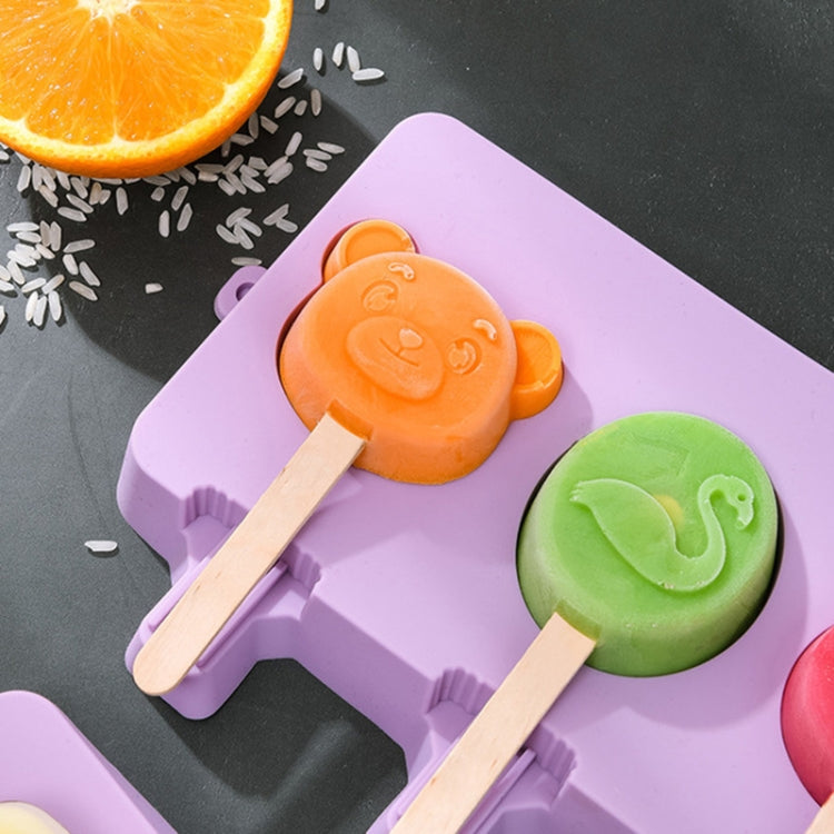 Khuôn kem que silicone hoạt hình dễ thương tự làm cho trẻ em, trái cây lớn