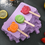 Khuôn kem que silicone hoạt hình dễ thương tự làm cho trẻ em, trái cây lớn