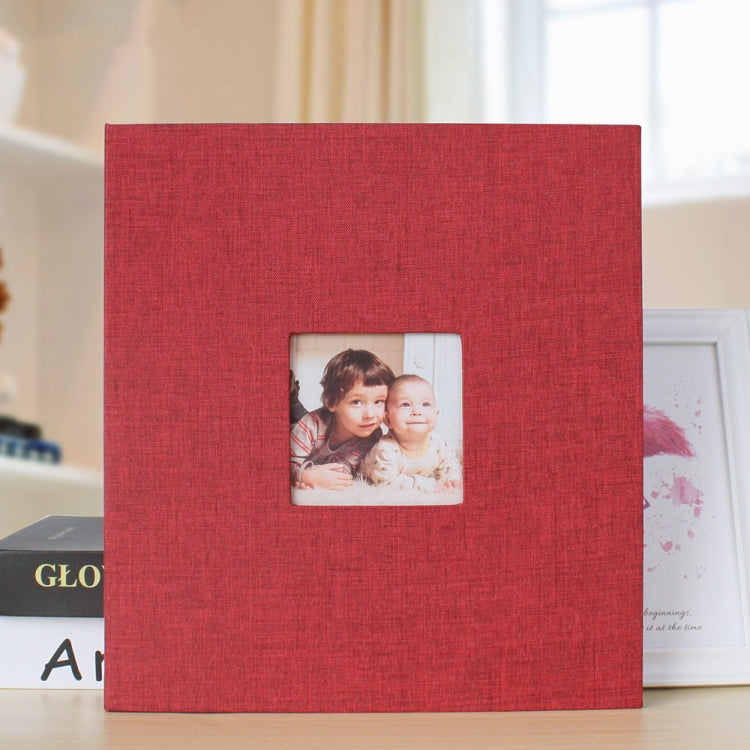 Album ảnh vải 10 inch, 20 trang/40P, tự dán, DIY, album ảnh cán màng, màu đỏ, xanh lá, vàng gừng, xám