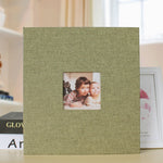 Album ảnh vải 10 inch, 20 trang/40P, tự dán, DIY, album ảnh cán màng, màu đỏ, xanh lá, vàng gừng, xám