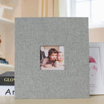 Album ảnh vải 10 inch, 20 trang/40P, tự dán, DIY, album ảnh cán màng, màu đỏ, xanh lá, vàng gừng, xám