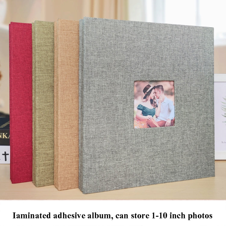 Album ảnh vải 10 inch, 20 trang/40P, tự dán, DIY, album ảnh cán màng, màu đỏ, xanh lá, vàng gừng, xám