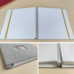 Album ảnh vải 10 inch, 20 trang/40P, tự dán, DIY, album ảnh cán màng, màu đỏ, xanh lá, vàng gừng, xám