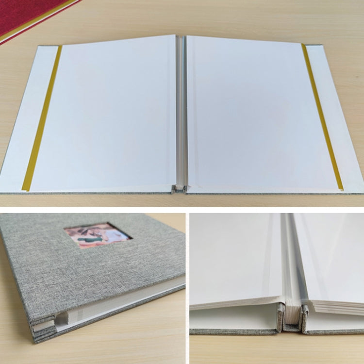 Album ảnh vải 10 inch, 20 trang/40P, tự dán, DIY, album ảnh cán màng, màu đỏ, xanh lá, vàng gừng, xám