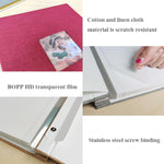 Album ảnh vải 10 inch, 20 trang/40P, tự dán, DIY, album ảnh cán màng, màu đỏ, xanh lá, vàng gừng, xám