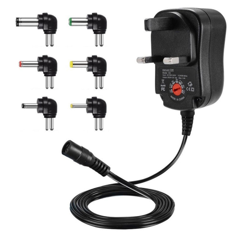 Bộ nguồn chuyển đổi điều chỉnh điện áp C5 3-12V 12W đa chức năng với đầu DC, phích cắm US, UK, EU