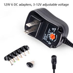 Bộ nguồn chuyển đổi điều chỉnh điện áp C5 3-12V 12W đa chức năng với đầu DC, phích cắm US, UK, EU