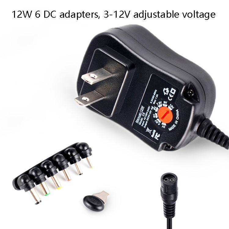 Bộ nguồn chuyển đổi điều chỉnh điện áp C5 3-12V 12W đa chức năng với đầu DC, phích cắm US, UK, EU