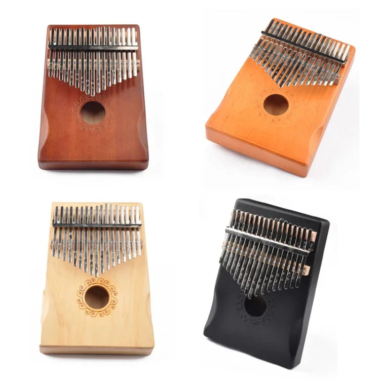 Đàn Kalimba 17 nốt cho người mới bắt đầu, màu nâu, bộ nâu, màu vàng, bộ vàng, gỗ, bộ gỗ, đen, bộ đen