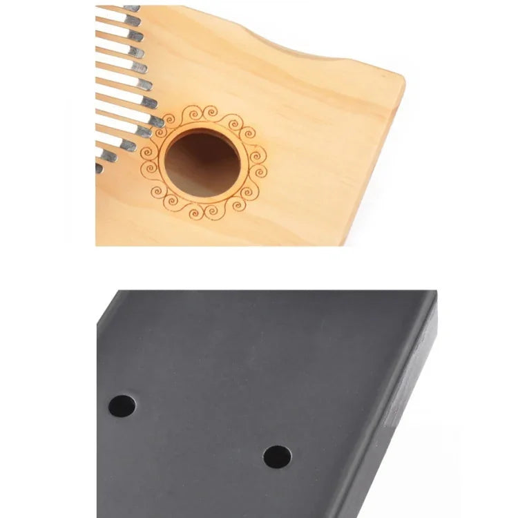 Đàn Kalimba 17 nốt cho người mới bắt đầu, màu nâu, bộ nâu, màu vàng, bộ vàng, gỗ, bộ gỗ, đen, bộ đen