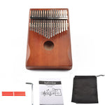 Đàn Kalimba 17 nốt cho người mới bắt đầu, màu nâu, bộ nâu, màu vàng, bộ vàng, gỗ, bộ gỗ, đen, bộ đen