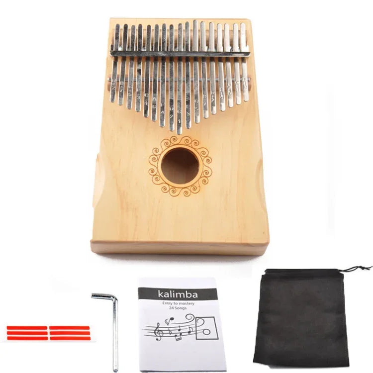 Đàn Kalimba 17 nốt cho người mới bắt đầu, màu nâu, bộ nâu, màu vàng, bộ vàng, gỗ, bộ gỗ, đen, bộ đen