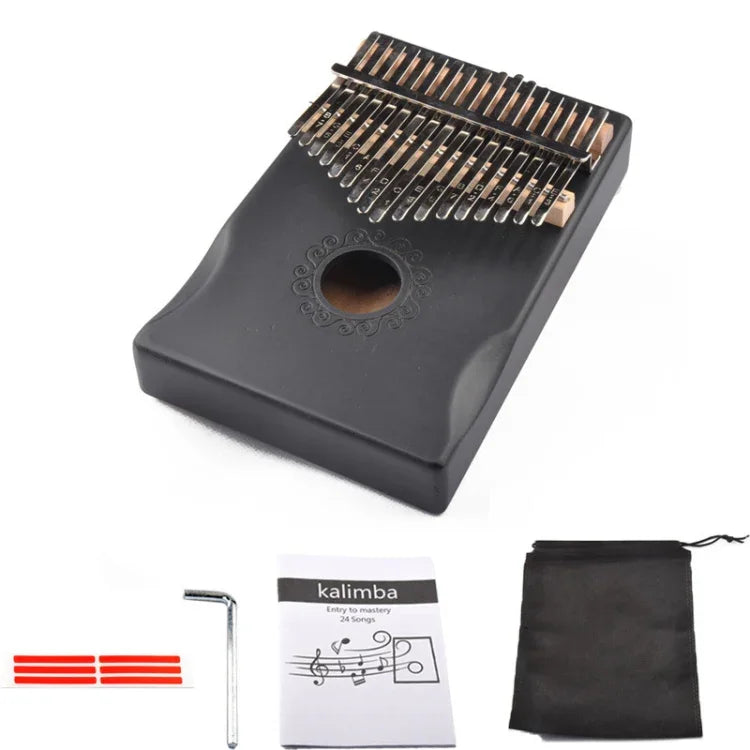 Đàn Kalimba 17 nốt cho người mới bắt đầu, màu nâu, bộ nâu, màu vàng, bộ vàng, gỗ, bộ gỗ, đen, bộ đen