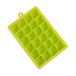 Khuôn làm đá silicone 24 ô, hình vuông, khuôn làm đá viên, khuôn kem que trái cây, 24 ô (xanh cỏ), 24 ô (đỏ hồng)