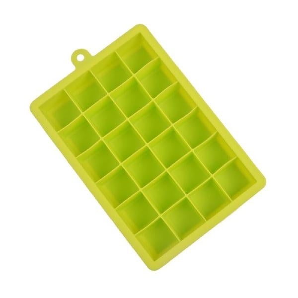 Khuôn làm đá silicone 24 ô, hình vuông, khuôn làm đá viên, khuôn kem que trái cây, 24 ô (xanh cỏ), 24 ô (đỏ hồng)