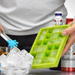 Khuôn làm đá silicone 24 ô, hình vuông, khuôn làm đá viên, khuôn kem que trái cây, 24 ô (xanh cỏ), 24 ô (đỏ hồng)