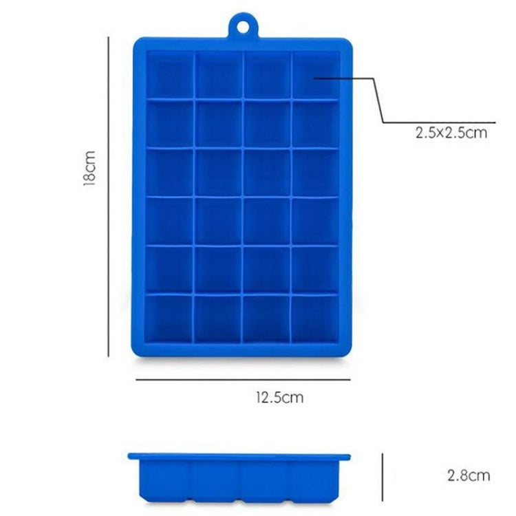 Khuôn làm đá silicone 24 ô, hình vuông, khuôn làm đá viên, khuôn kem que trái cây, 24 ô (xanh cỏ), 24 ô (đỏ hồng)