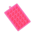 Khuôn làm đá silicone 24 ô, hình vuông, khuôn làm đá viên, khuôn kem que trái cây, 24 ô (xanh cỏ), 24 ô (đỏ hồng)
