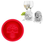Hộp đá bếp silicone thực phẩm hình sọ người sáng tạo khuôn viên đá whiskey, hình chân mèo (Đỏ), hình sọ người (Xanh dương), hình sọ người (Xanh lá), hình sọ người (Cam)