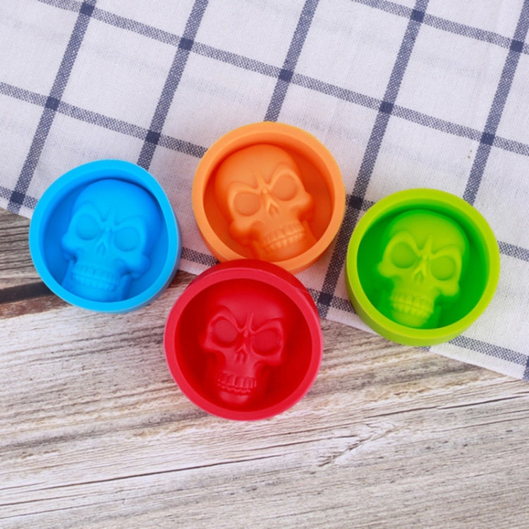 Hộp đá bếp silicone thực phẩm hình sọ người sáng tạo khuôn viên đá whiskey, hình chân mèo (Đỏ), hình sọ người (Xanh dương), hình sọ người (Xanh lá), hình sọ người (Cam)