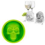 Hộp đá bếp silicone thực phẩm hình sọ người sáng tạo khuôn viên đá whiskey, hình chân mèo (Đỏ), hình sọ người (Xanh dương), hình sọ người (Xanh lá), hình sọ người (Cam)