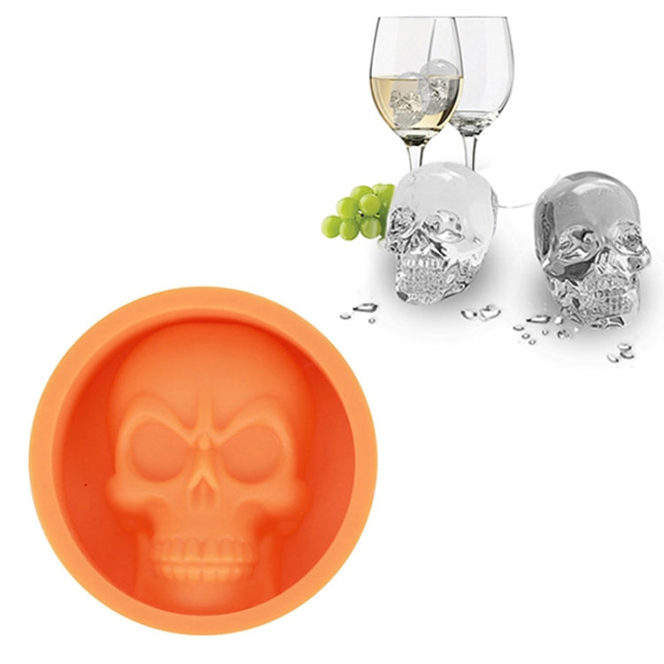 Hộp đá bếp silicone thực phẩm hình sọ người sáng tạo khuôn viên đá whiskey, hình chân mèo (Đỏ), hình sọ người (Xanh dương), hình sọ người (Xanh lá), hình sọ người (Cam)