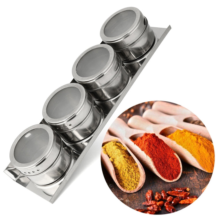 Bộ lọ đựng gia vị nhà bếp bằng thép không gỉ có nam châm, bộ lọ đựng gia vị bằng thép không gỉ
