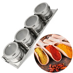 Bộ lọ đựng gia vị nhà bếp bằng thép không gỉ có nam châm, bộ lọ đựng gia vị bằng thép không gỉ