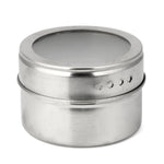 Bộ lọ đựng gia vị nhà bếp bằng thép không gỉ có nam châm, bộ lọ đựng gia vị bằng thép không gỉ