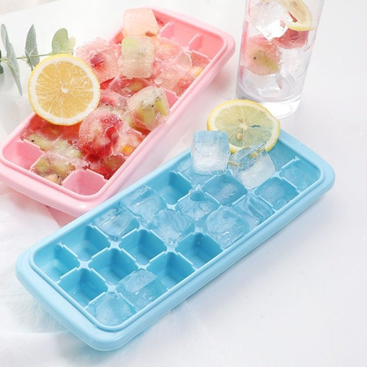 Khay làm đá silicone sáng tạo 24 ô, khuôn viên đá lớn có nắp, màu hồng nhạt, xanh da trời, xanh bạc hà