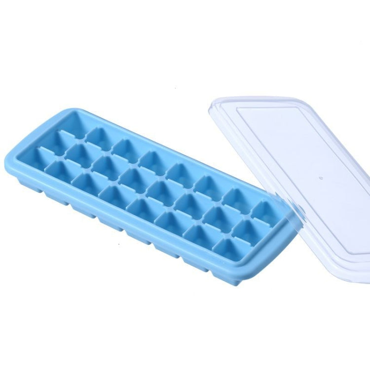 Khay làm đá silicone sáng tạo 24 ô, khuôn viên đá lớn có nắp, màu hồng nhạt, xanh da trời, xanh bạc hà