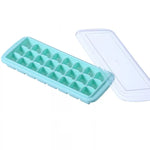 Khay làm đá silicone sáng tạo 24 ô, khuôn viên đá lớn có nắp, màu hồng nhạt, xanh da trời, xanh bạc hà