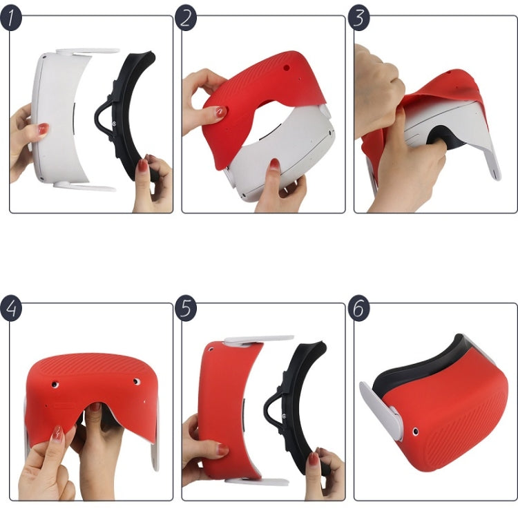 Vỏ bảo vệ silicone chống nước, chống bụi và chống rơi cho kính VR Meta Quest, màu đen, trắng, đỏ, xanh phát sáng