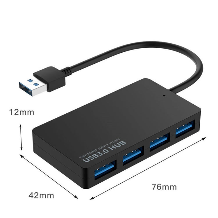 Cáp chuyển đổi USB 4 cổng KYTC47 tốc độ cao, trạm kết nối USB đa giao diện HUB, USB 3.0 màu đen, Type-C màu đen