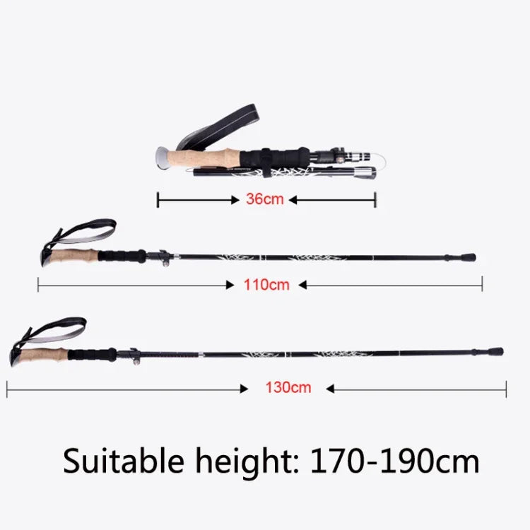 Gậy leo núi gấp siêu nhẹ TUOBEIS TBS-006, gậy trekking, nạng leo núi, TBS-006