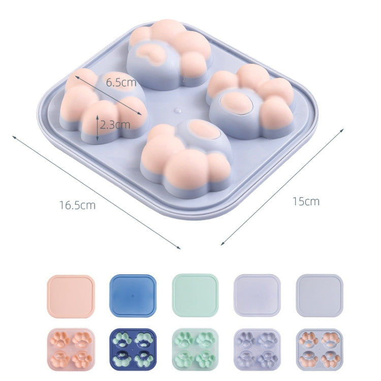 Hộp đá silicone hình chân mèo gia dụng sáng tạo khuôn làm đá viên, hộp thực phẩm bổ sung có nắp, hình chân mèo (Tím lilac), hình chân mèo (Đỏ tôm), hình chân mèo (Xanh thực vật), hình chân mèo (Xanh lam), hình chân mèo (Hồng tím)