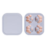 Hộp đá silicone hình chân mèo gia dụng sáng tạo khuôn làm đá viên, hộp thực phẩm bổ sung có nắp, hình chân mèo (Tím lilac), hình chân mèo (Đỏ tôm), hình chân mèo (Xanh thực vật), hình chân mèo (Xanh lam), hình chân mèo (Hồng tím)