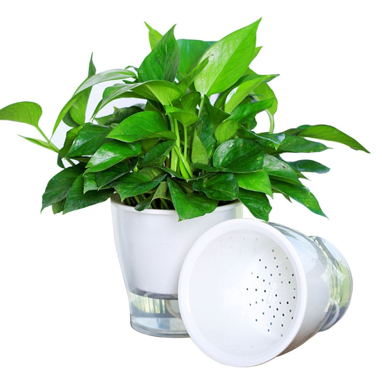 Chậu hoa thủy canh trong suốt hoàn toàn, có thể nhìn thấy mực nước, keo không bị vỡ, chậu hoa nhựa tự hút nước, Đường kính W03 11cm, W05 13cm, W09 17.5cm, W10 17.5cm