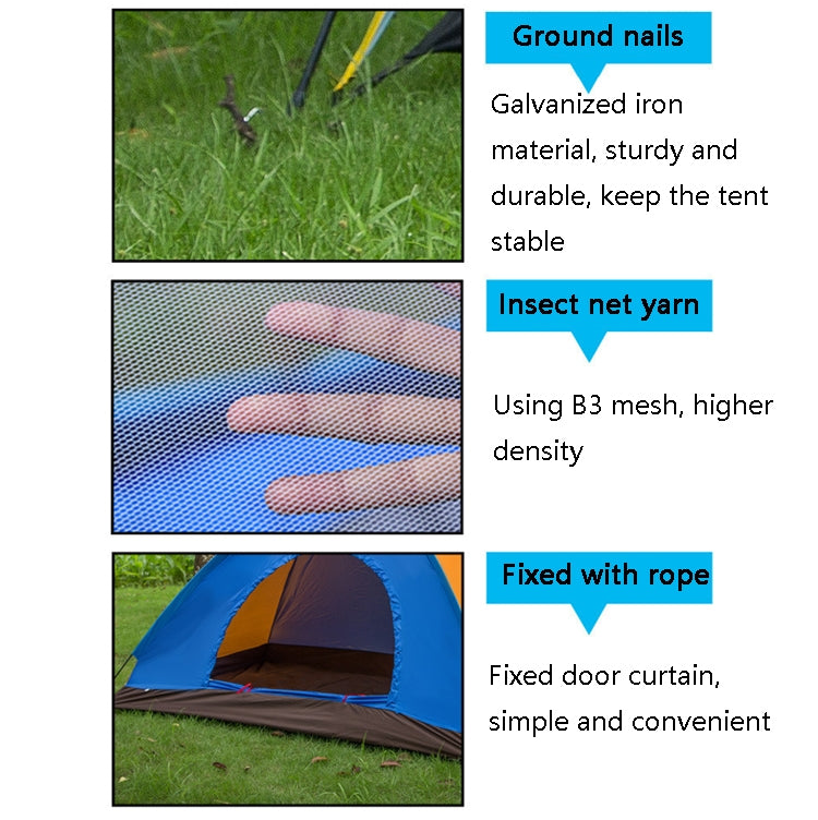 T015 Outdoor Camping Single-Layer Tent Camping Beach Tour Tent, Random Color Delivery, For 2 People, 3-4 People