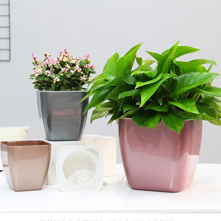 Chậu hoa nhựa chứa nước màu giả kim loại, G109 Chậu trung bình, G105 Chậu nhỏ