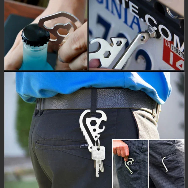 Dụng cụ khẩn cấp đa năng móc khóa EDC ngoài trời, dụng cụ khẩn cấp EDC