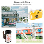 Máy ảnh phim cổ điển dễ thương chống nước chống sốc với phim dùng một lần, Vỏ trắng toàn bộ, Vỏ trắng đen, Vỏ trắng vàng, Vỏ trắng hồng nhạt, Vỏ trắng xanh da trời