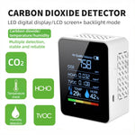 Máy đo chất lượng không khí CO2 di động, đo formaldehyde, nhiệt độ trong nhà, độ ẩm, hiển thị LED kỹ thuật số, 5 trong 1 bán dẫn