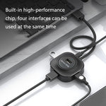 Bộ chia HUB USB2.0 4 cổng tốc độ cao Jasoz 1 ra 4, màu đen 0.3m, đen 0.5m, đen 1.2m, trắng 0.3m, trắng 0.5m, trắng 1.2m