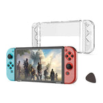 DOBE Bộ bảo vệ tay cầm chủ + Tay cầm trái và phải vỏ bảo vệ chống rơi trong suốt cho Switch OLED, TNS-1133B(Màu trong suốt)