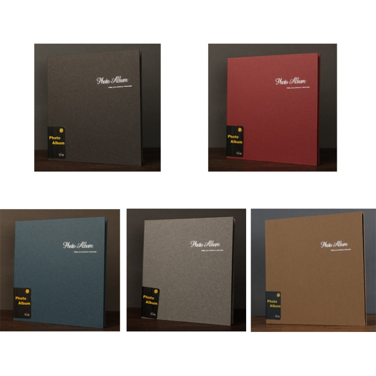 Album ảnh dán thủ công da lộn 12 inch, màu đen viền vàng, đỏ bụi gia đình, xanh Ba Tư, xám cà phê cao cấp, năm vàng