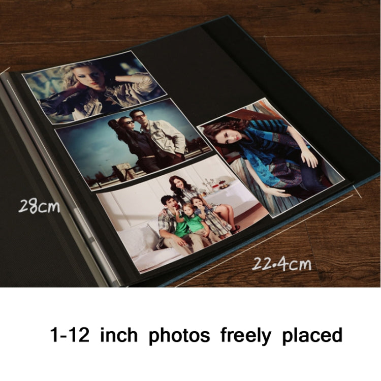 Album ảnh dán thủ công da lộn 12 inch, màu đen viền vàng, đỏ bụi gia đình, xanh Ba Tư, xám cà phê cao cấp, năm vàng