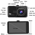 Máy ghi hình lái xe góc rộng HD 1080P 3.0 inch với hình ảnh lùi, Thông số kỹ thuật: Ghi hình đơn độ phân giải bình thường (Màu đen)