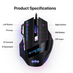 Chuột chơi game GAMING BLOODBAT GM02 có dây USB 7 phím quang điện tử với đèn hô hấp kỹ thuật số